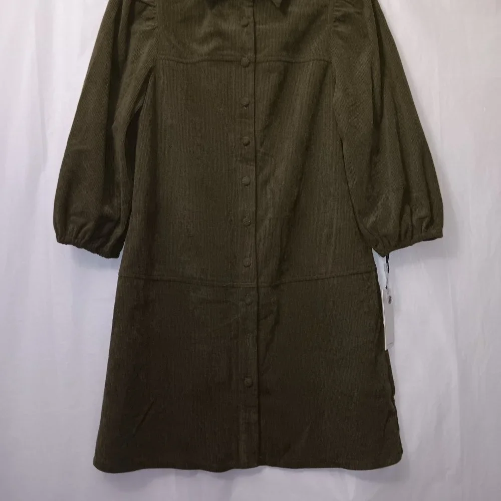 7 FOR ALL MANKIND CORDUROY PUFFY SLEEVE DRESS